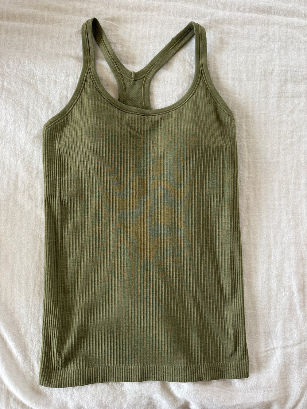 Lululemon Ribbed Racerback Tank Top - Olive Green